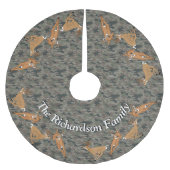 Hunters Deer en Camo JOUW NAAM Tree Skirt Kerstboom Rok (Voorkant)