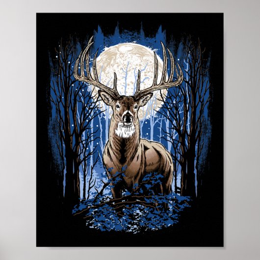 Hunters Deer Hunters Hunting Big Whitetail Buck Poster (Voorkant)