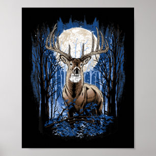 Hunters Deer Hunters Hunting Big Whitetail Buck Poster