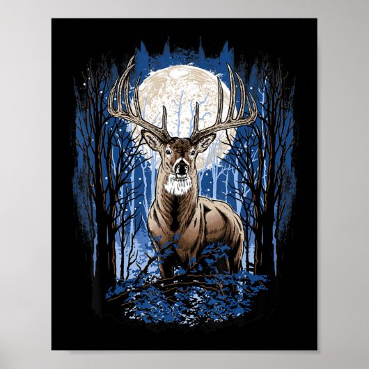 Hunters Deer Hunters Hunting Big Whitetail Buck Poster (Voorkant)