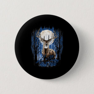 Hunters Deer Hunters Hunting Big Whitetail Buck Ronde Button 5,7 Cm