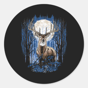 Hunters Deer Hunters Hunting Big Whitetail Buck Ronde Sticker