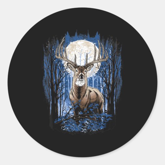 Hunters Deer Hunters Hunting Big Whitetail Buck Ronde Sticker (Voorkant)