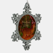 Hunter's Deer, Personaliseer naamdatum Tin Sneeuwvlok Ornament (Links)