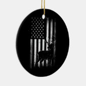 Hunters Deer USA American Flag Camo Keramisch Ornament (Rechts)