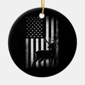 Hunters Deer USA American Flag Camo Keramisch Ornament