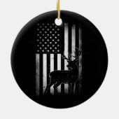 Hunters Deer USA American Flag Camo Keramisch Ornament (Achterkant)