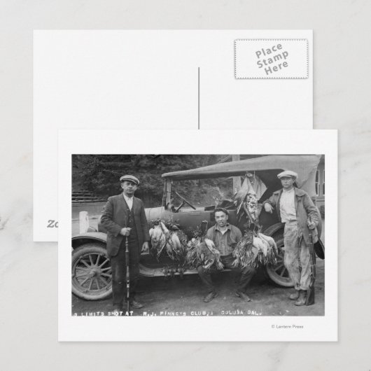 Hunters die met het spel spelen op RJ Finney Club Briefkaart (Voorkant / Achterkant)