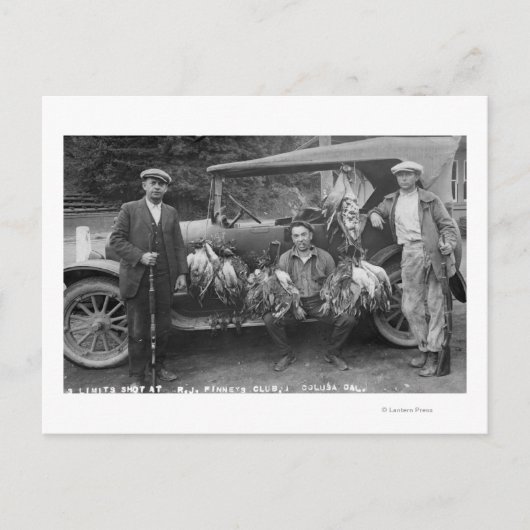 Hunters die met het spel spelen op RJ Finney Club Briefkaart (Voorkant)
