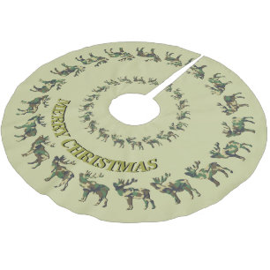 Hunters Elk en Camo JOUW NAAM Tree Skirt Kerstboom Rok