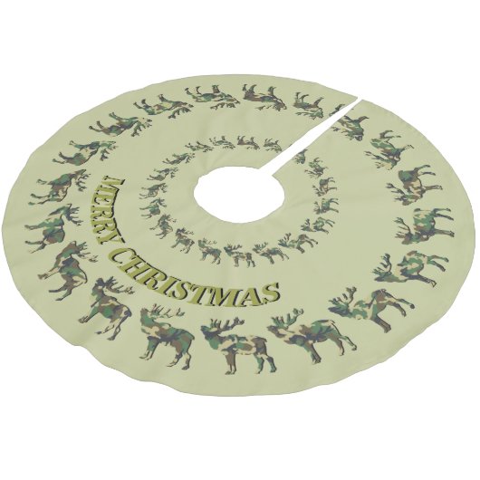 Hunters Elk en Camo JOUW NAAM Tree Skirt Kerstboom Rok (Gekanteld)