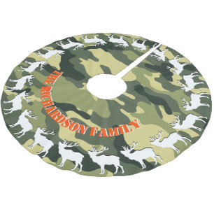 Hunters Elk en Camo JOUW NAAM Tree Skirt Kerstboom Rok