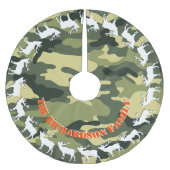 Hunters Elk en Camo JOUW NAAM Tree Skirt Kerstboom Rok (Voorkant)