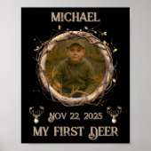 Hunter's First Deer Rustic Woodsy Milestone Poster (Voorkant)