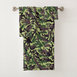 Hunters Green Camo Pattern Bad Handdoek