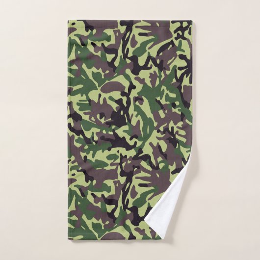 Hunters Green Camo Pattern Bad Handdoek (Handdoek)