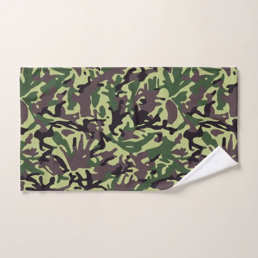 Hunters Green Camo Pattern Bad Handdoek (Handdoek)