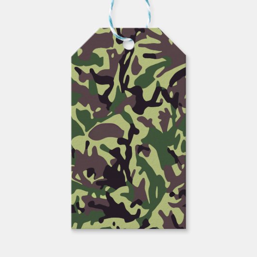 Hunters Green Camo Pattern Cadeaulabel (Voorkant)