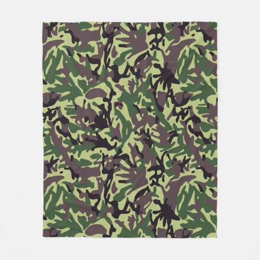 Hunters Green Camo Pattern Fleece Deken (Voorkant)