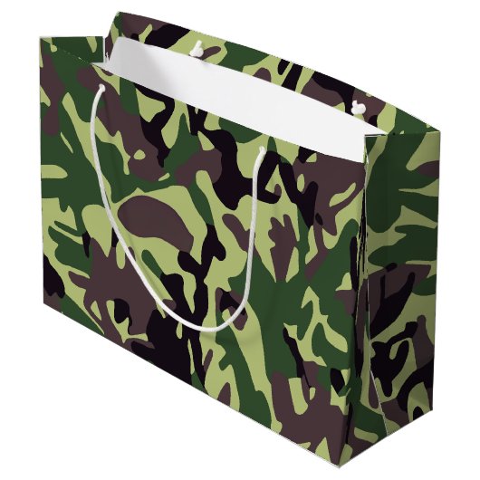 Hunters Green Camo Pattern Groot Cadeauzakje (Achterkant Gekanteld)