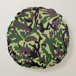 Hunters Green Camo Pattern Rond Kussen