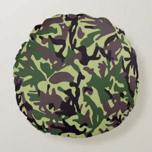 Hunters Green Camo Pattern Rond Kussen