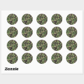 Hunters Green Camo Pattern Ronde Sticker (Vel)