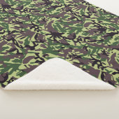 Hunters Green Camo Pattern Sherpa Deken (3/4)