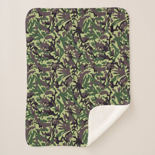 Hunters Green Camo Pattern Sherpa Deken (Voorkant)