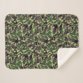 Hunters Green Camo Pattern Sherpa Deken (Voorkant (horizontaal))