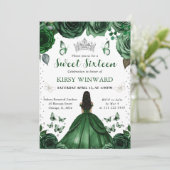 Hunters Green Jurk Donkere Huid Prinses Zoet 16 Kaart (Staand voorkant)