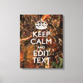 Hunters Herfst Camouflage Keep Calm Jouw tekst Canvas Afdruk (Voorkant)