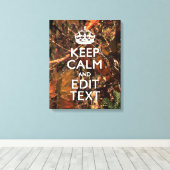 Hunters Herfst Camouflage Keep Calm Jouw tekst Canvas Afdruk (Insitu (Houten vloer))