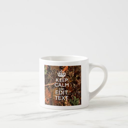 Hunters Herfst Camouflage Keep Calm Jouw tekst Espresso Kop (Rechts)