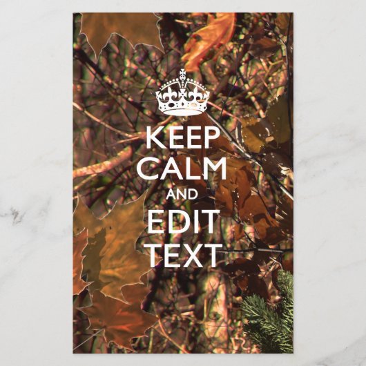 Hunters Herfst Camouflage Keep Calm Jouw tekst Flyer (Voorkant)