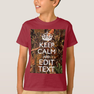Hunters Herfst Camouflage Keep Calm Jouw tekst T-shirt