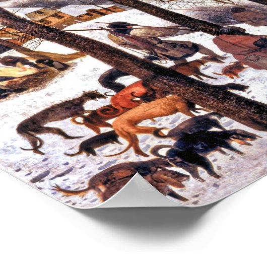 Hunters in the Snow, Pieter Bruegel the Elder Poster (Hoek)