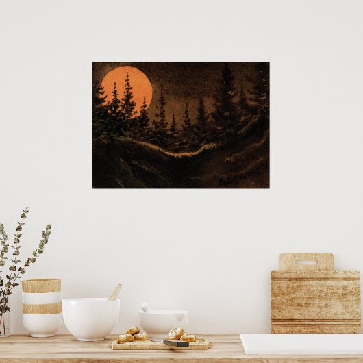 "Hunter's Moon - Light" Poster Nocturnal (Keuken)