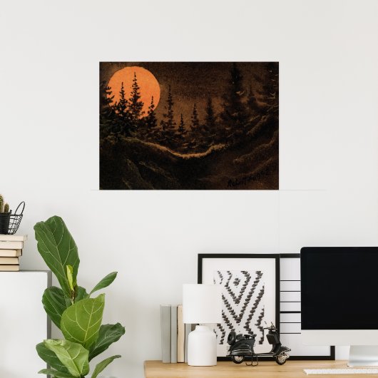 "Hunter's Moon - Light" Poster Nocturnal (Thuiskantoor)