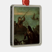 Hunters Shooting at Ducks (olie op doek) Metalen Ornament (Rechts)