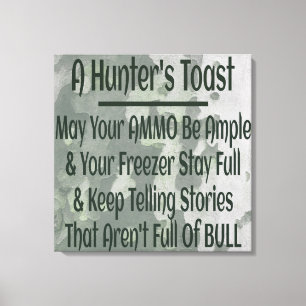 Hunters Toast Funny Green Camouflage Canvas Afdruk