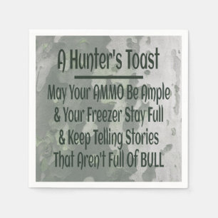 Hunters Toast Funny Green Camouflage Servet