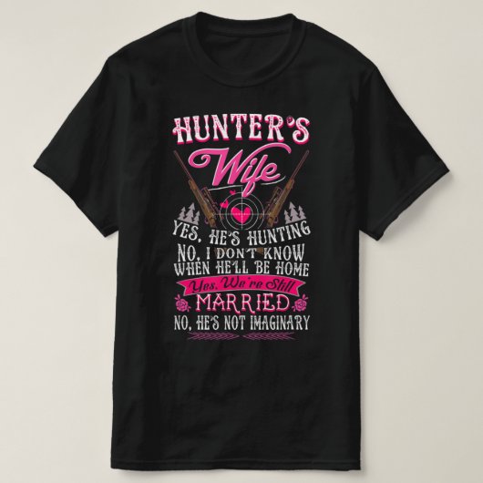 Hunter's vrouw Ja Hij jaagt vlinder voor T-shirt (Design voorkant)