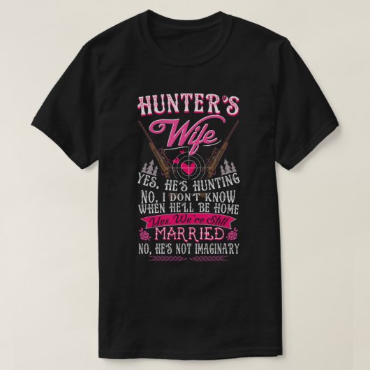 Hunter's vrouw Ja Hij jaagt vlinder voor T-shirt (Design voorkant)