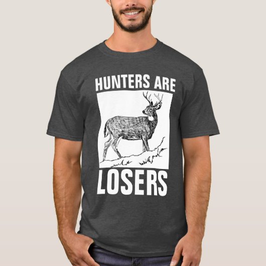 HUNTERS ZIJN LOSERS, T-shirts tegen jacht (Voorkant)