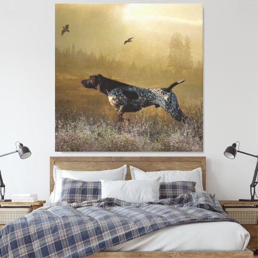 Hunteseizoen, Duitse kustwijzer Tapest Canvas Afdruk (Insitu (Slaapkamer))