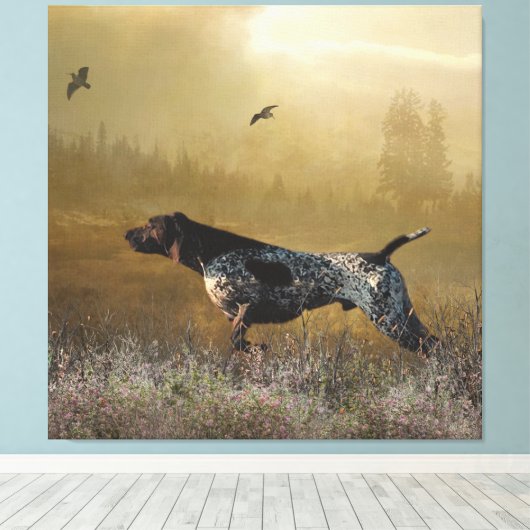 Hunteseizoen, Duitse kustwijzer Tapest Canvas Afdruk (Insitu (Houten vloer))