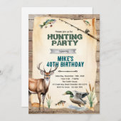 Hunting and Fishing Birthday Invitation Kaart (Voorkant / Achterkant)