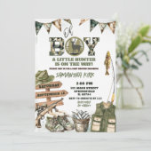 Hunting and Fishing Camo Baby Shower Kaart (Staand voorkant)