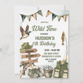 Hunting and Fishing Camo Boy birthday Kaart (Voorkant)